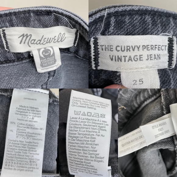Madewell The Curvy Perfect Vintage Jean in Lunar Wash Size 25 - Picture 4 of 14